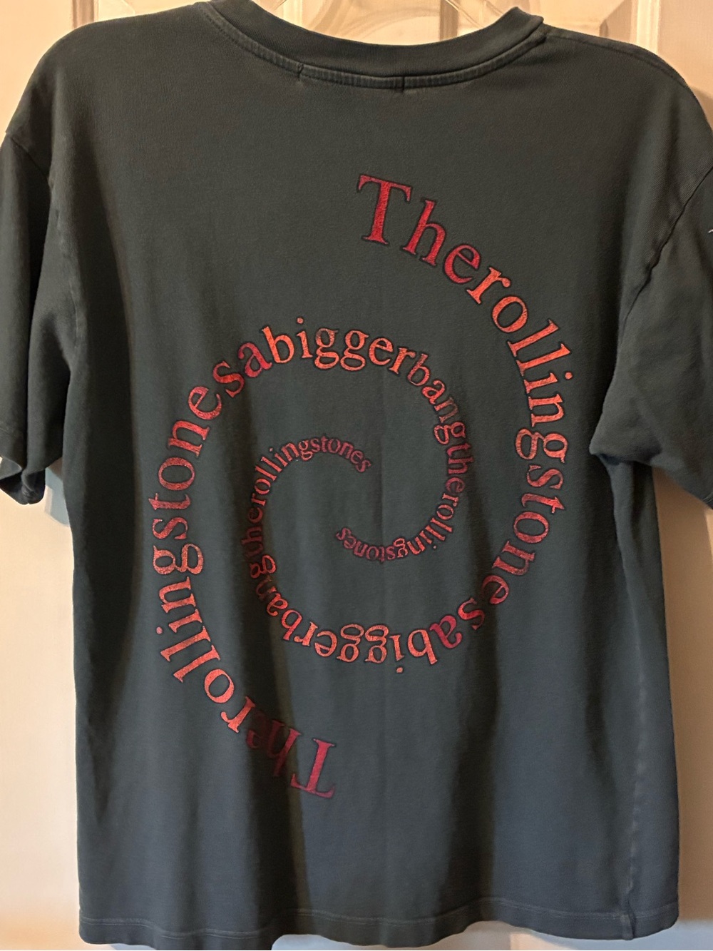 Rolling Stones Black Tee with Red and Orange Spiral Tongue Graphic - Picture 5 of 6